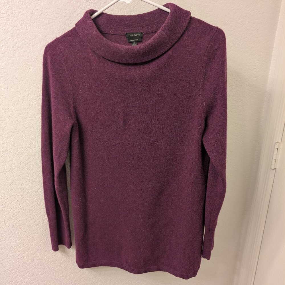 Talbots 100% Cashmere Funnel Neck Sweater